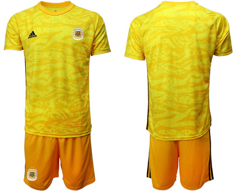 Men 2020-2021 Season National team Argentina goalkeeper yellow Soccer Jersey->->Soccer Country Jersey